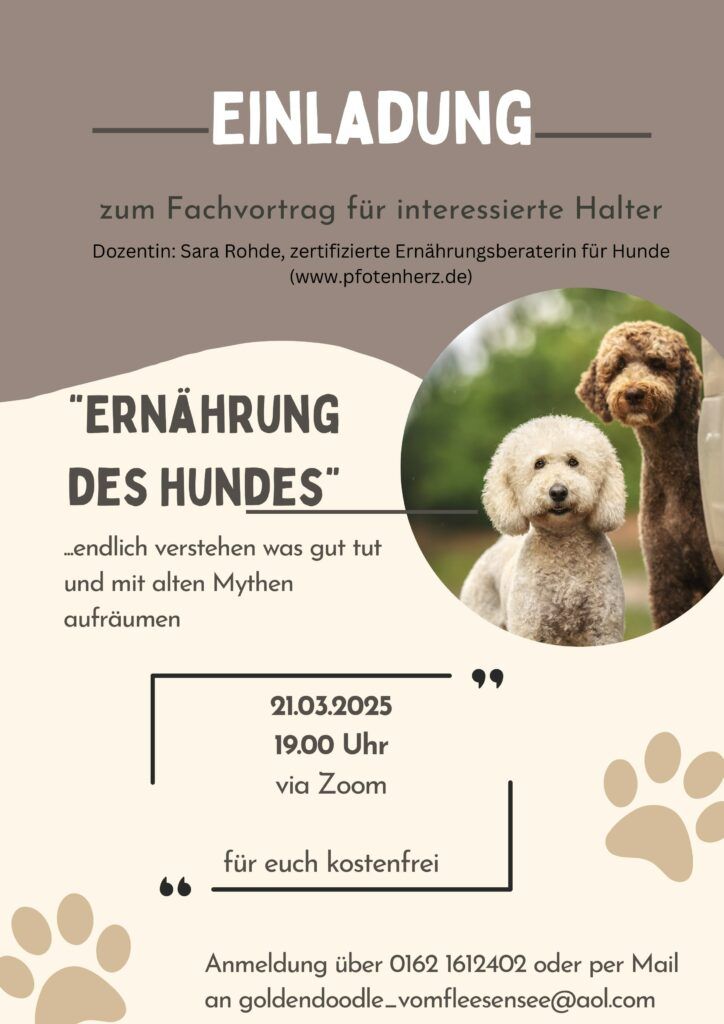 Einladung zum Fachvortrag: Ernährung des Hundes